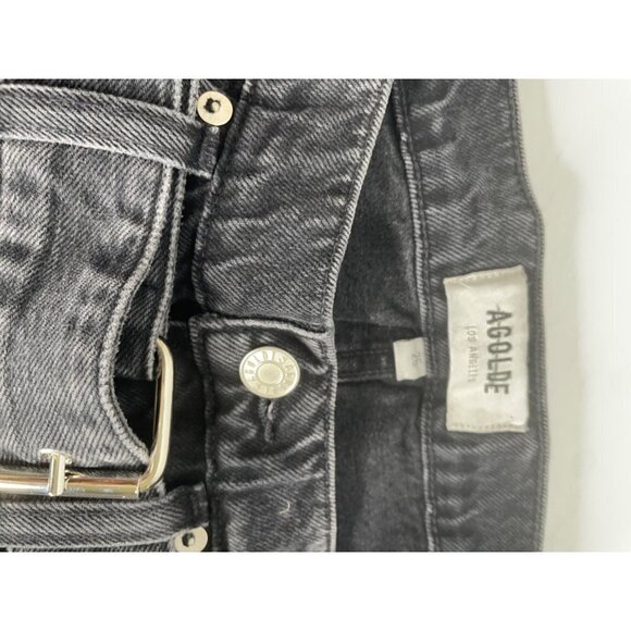 Agolde 90s High Rise Shorts Washed Black Size 25 in Reworked Belted - Picture 5 of 5